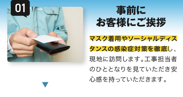 1.事前にお客様にご挨拶