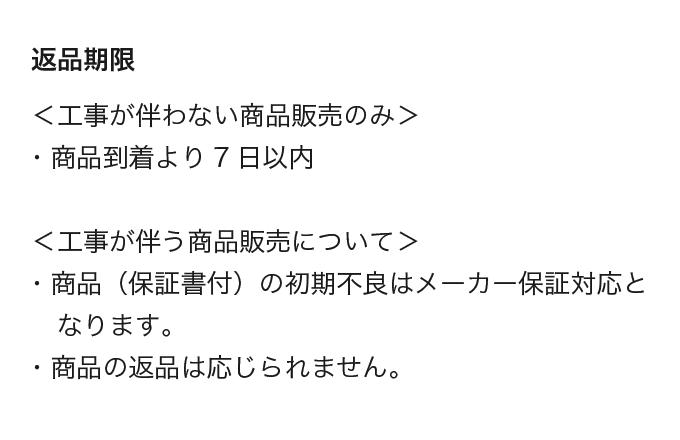返品期限